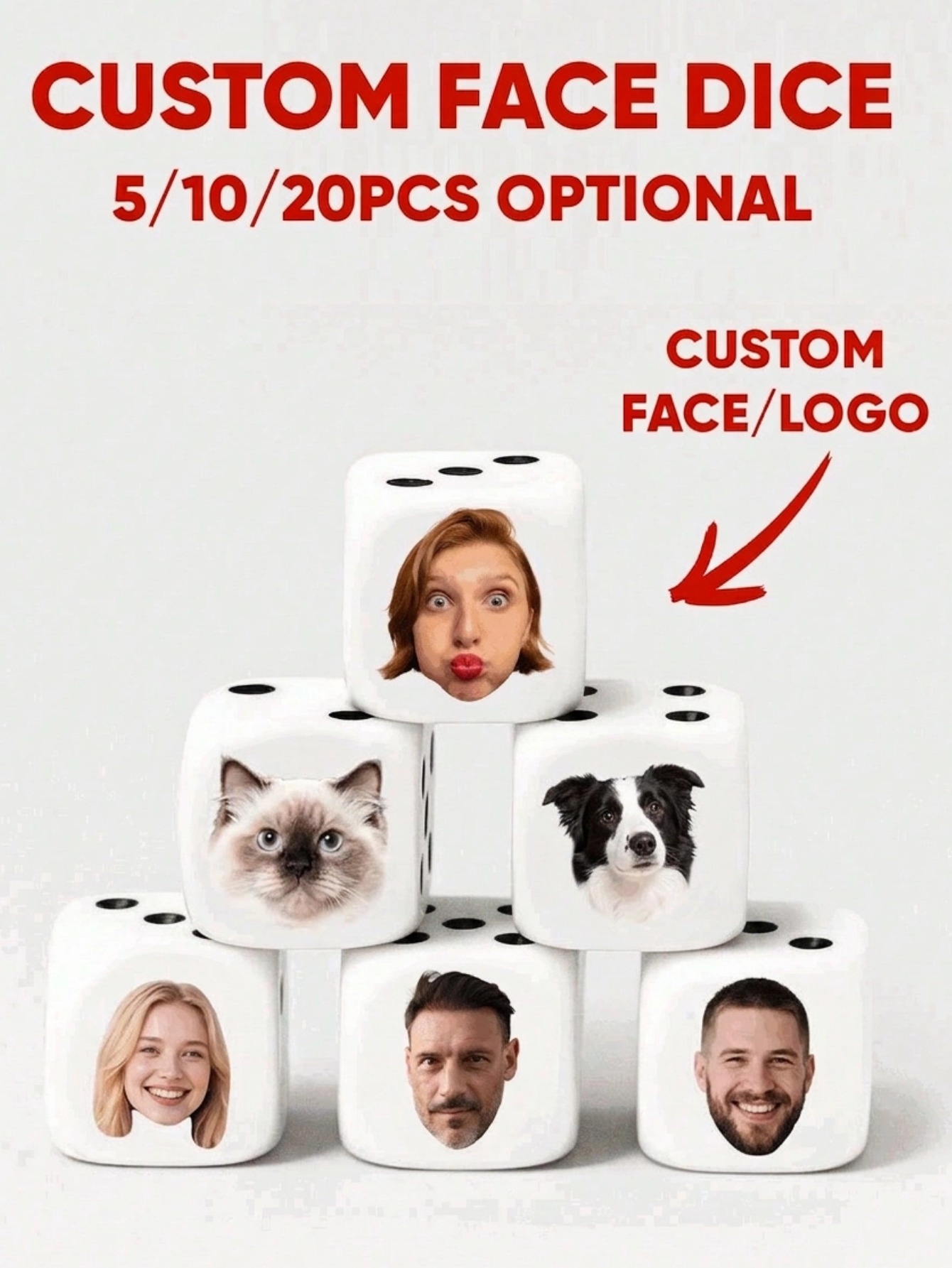 Party Games Adult Birthday - Dado de Rosto Personalizado, Dado de
